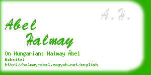 abel halmay business card
