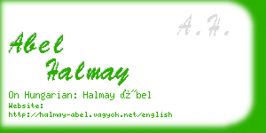 abel halmay business card